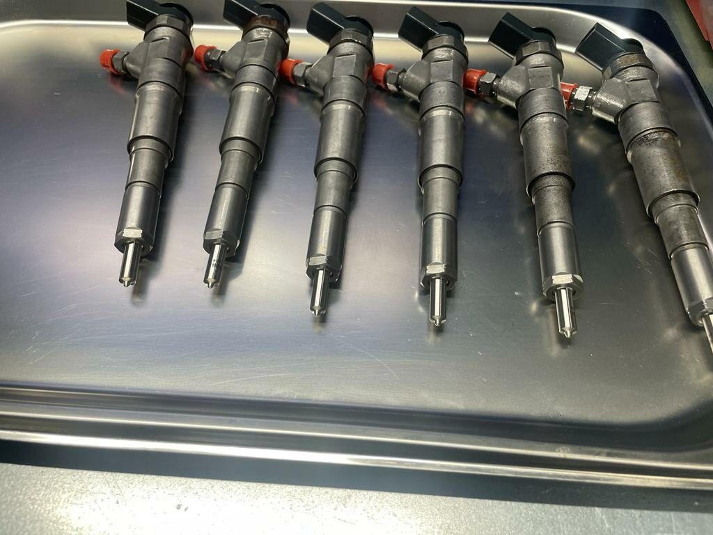 Шесть форсунок Common Rail на лотке